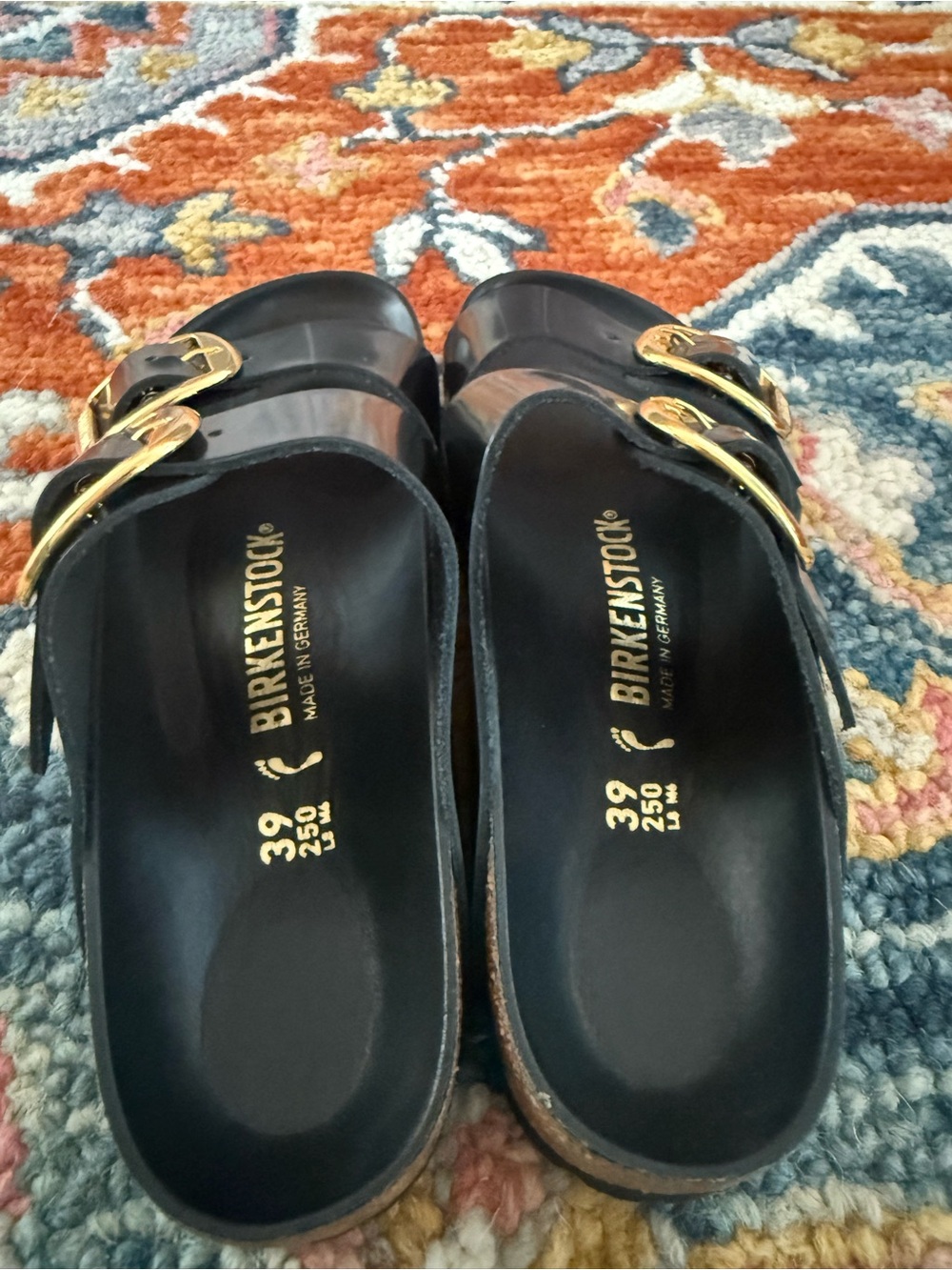 Birkenstock Arizona Big Buckle High Shine Black Patent Leather Sandals 39 8-8.5 - Picture 10 of 10